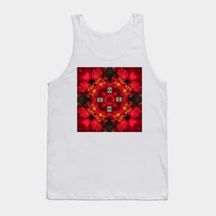 four square floral fantasy from a red hibiscus Tank Top